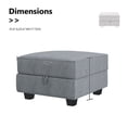 thumbnail image 3 of HONBAY Square Ottoman Module for Modular Sectional Sofa, Storage Ottoman Footrest and Seat Cube, Bluish Grey, 3 of 3