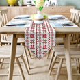 thumbnail image 2 of Kitchen Table Runner, Christmas Theme Snowflake Red Green Geometric Pattern Non-Slip Cotton Linen Dresser Scarves for Family Dinner Holiday Birthday Party Home Décor 13"x72", 2 of 8