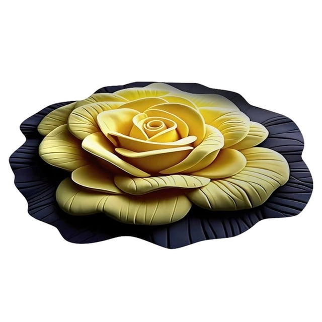 3D Visual Stereo Flower Shaped Mud Floor Mat for Living Room and Bedroom Non- Easy Care Stain- Stylish Rug for Home