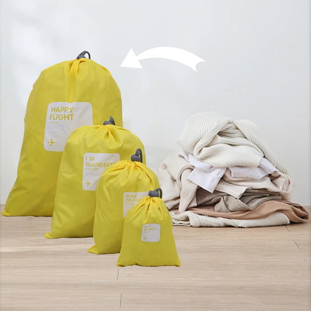 Vaidha Travel Drawstring Bag Set - 4 Items Great For Organizing Luggage And Packing Reasons