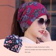 thumbnail image 3 of kurtrusly Tuque Bonnet Hijab Pré-Noué Foulard Turban Coloré Bandeau Réglable Protection des Oreilles Bandeau Accessoires Bonnet Fleur Bleue 1 Ensemble, 3 of 6
