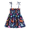 thumbnail image 1 of Robe d'Été pour Filles Été Bébé Filles Robe Sans Manches à Bretelles Imprimé Graphique Vêtements pour Enfants, 1 of 9