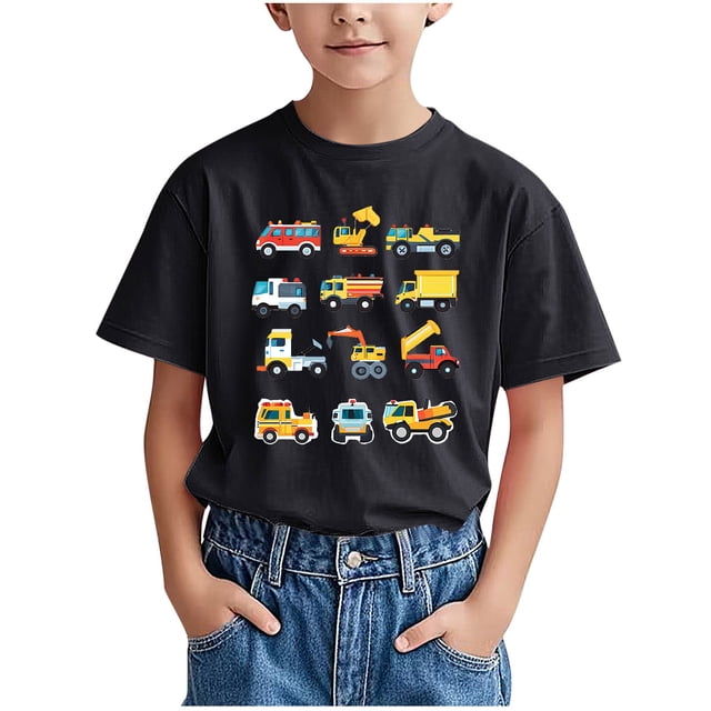 WRKEKC T-Shirts d'Été pour Garçons, T-Shirts Décontractés pour Garçons, T-Shirts Polyvalents Décontractés à Manches Courtes pour Enfants avec Motif Imprimé et Col Rond