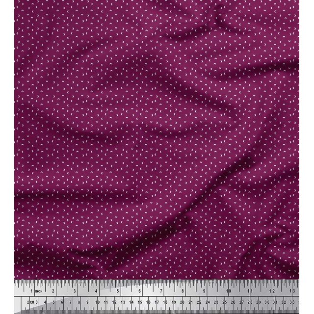 Soimoi Viscose Chiffon Fabric Crescent Moon Shirting Print Fabric by Yard 42 Inch Wide