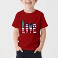 thumbnail image 2 of T-Shirt pour Enfants, Imprimé de la Fête de l'Indépendance à Manches Courtes et Col Rond, Haut Décontracté et Polyvalent pour Garçons et Filles de 3 à 15 Ans, 2 of 5