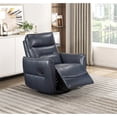 thumbnail image 2 of Lexicon Thomas Leather Swivel Glider Reclining Chair in Dark Blue, 2 of 14