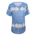 thumbnail image 4 of SMihono Hauts pour Femmes Été Décontracté Mode Féminine T-shirt à Manches Courtes Imprimé Col Rond Hauts Décontractés T-shirt Oversize pour Femmes 2023, 4 of 5