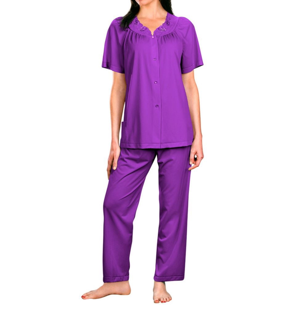 Women's Shadowline 76280 Petals Pajama Set (Purple L)