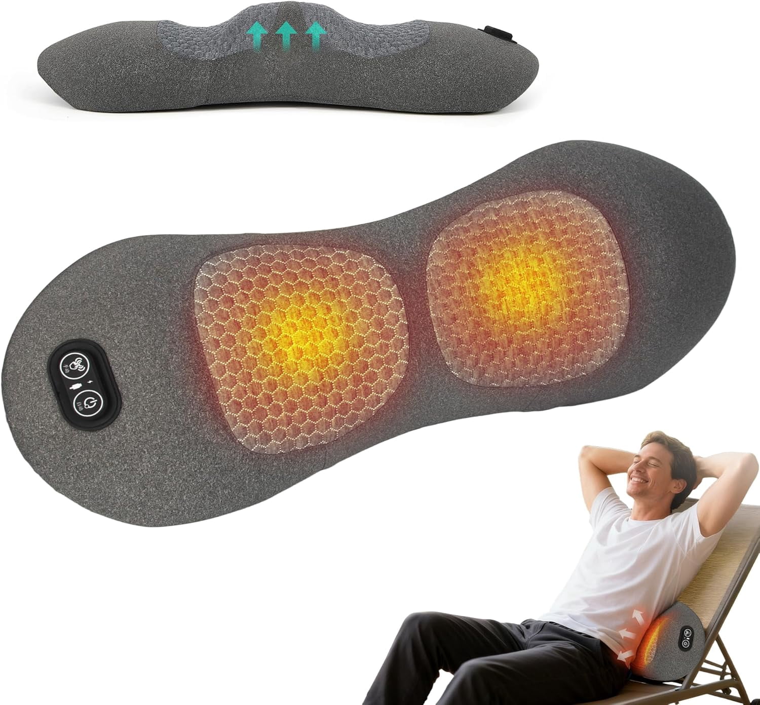 Triple Fusion Back Massager, 2026 New 3-in-1 Electric Massager with Heat, Vibration & Traction for Pain Relief in Back
