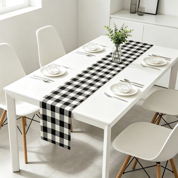 Linen Table Runner 72 Inch Long Decorative Centerpiece for Dining Table Protection and Home Kitchen Decor | Fabric Tabletop Cover for Everyday Meals Gatherings and Indoor Dining Events | 1 Pack