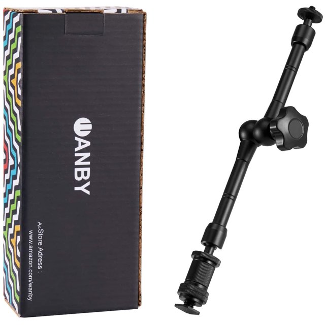 WANBY 11 Inch Articulating Friction Magic Arm Adjustable w/Hot Shoe Mount 1/4'' Tripod Screw for DSLR Camera Rig, LCD