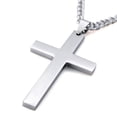 thumbnail image 2 of Collier Pendentif Croix Noir/or/argent pour Homme F0T4, 2 of 6