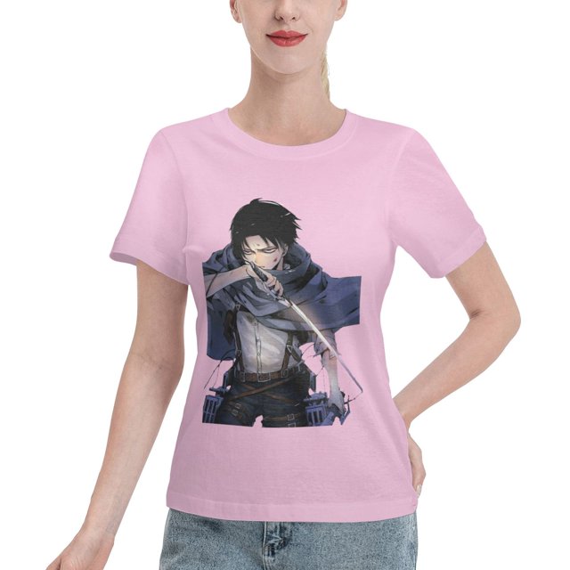 Women's Basic Short Sleeve T-Shirt Attacking Giant Levi Ackerman