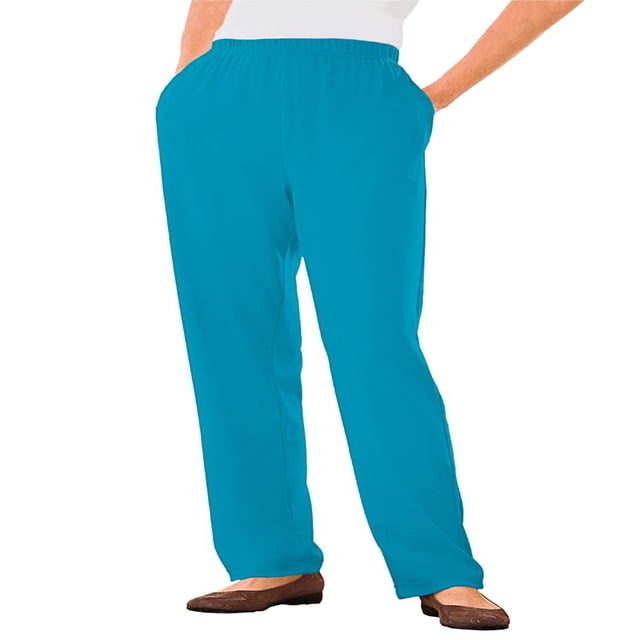 CHOK Plus Size 7-Day Knit Straight Leg Pant Stretch Elastic Waist Petite & Tall - 3X Navy