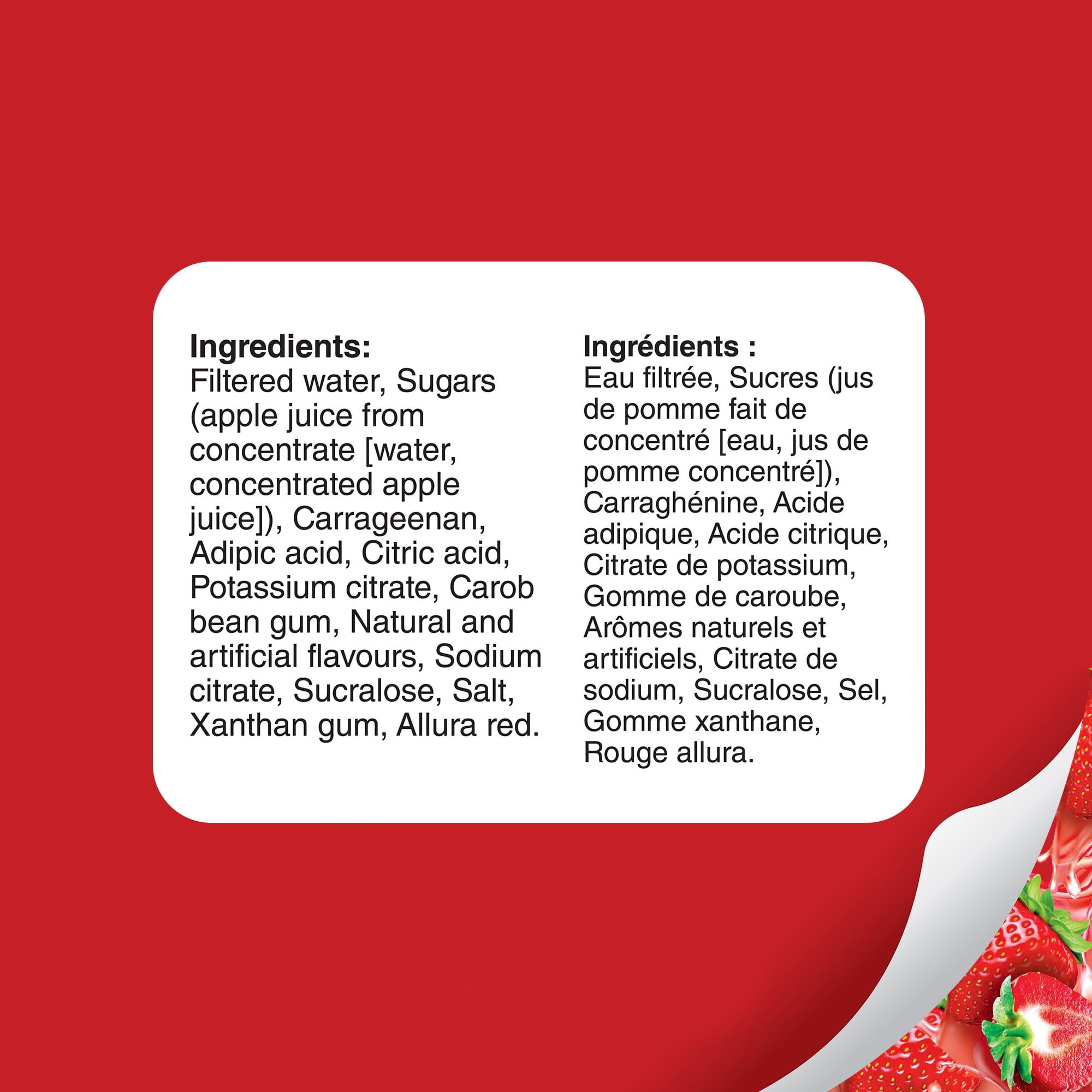 Snack Pack® Juicy Gels® Teneur Réduite en Sucre Fraise Coupes de Jus de Fruits