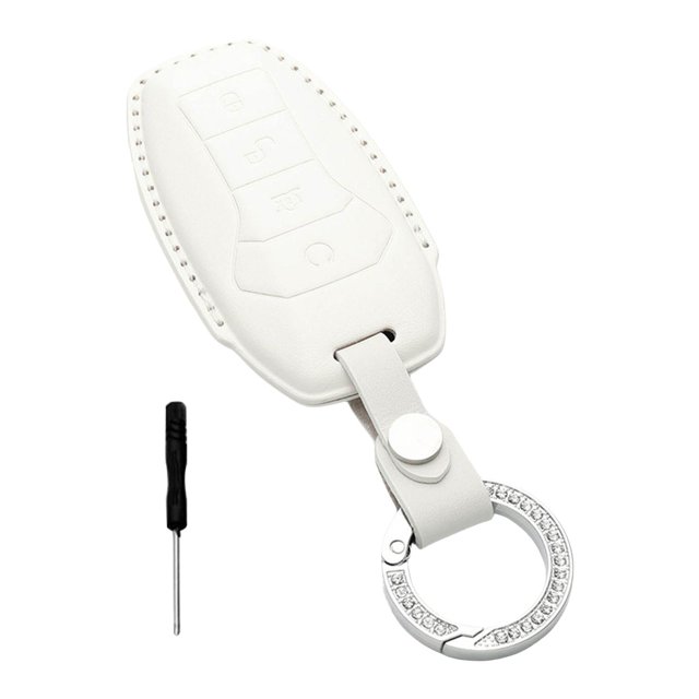 funtasica Car Key Fob Cover Housing Modern for Byd Accessories Replacement A White