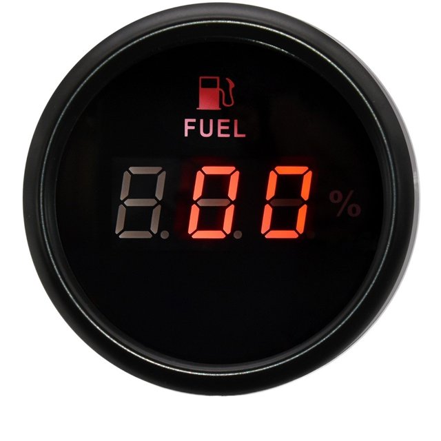 0-190ohm Fuel Level Gauge Digital Oil Tank Level Indicator Meter With Red LED Fuel Gauge ForBoat Car Truck ,Easy to Install