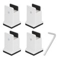 thumbnail image 1 of 4pcs Adjustable Furniture Risers with Screw Clamp Rubber Bed Couch Risers for Heavy Duty Furniture White, 1 of 6