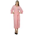 thumbnail image 2 of Bimba Women Long Solid Belt Robe Soft Modal Cotton Wrap Round Plain Bath Robe, 2 of 7
