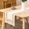 thumbnail image 2 of Rustic Boho Table Runner Tablecloth With Fringe For Kitchen Home And Meal Wedding Decor, 2 of 6