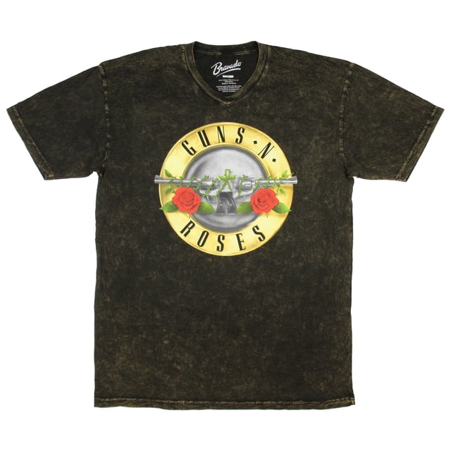 Guns N' Roses T-Shirt à Col en V pour Homme à Logo Graphique Burnout Délavé à l'Acide (Très Grand)