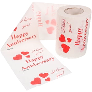 KAKOWELY roll paper 1 Roll Printed One Time Use Toilet Paper Valentine Toilet Paper Valentine Toilet Paper3.94"X3.74"X3.74"