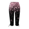 thumbnail image 4 of Womens Relaxed Fit Cargo Pants by Generic XL Solid Black Casual Capris, Drawstring, Cropped, Lightweight, 1 Count, 4 of 5