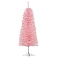 thumbnail image 1 of HOMCOM 4FT Artificial Christmas Tree, Xmas Pencil Tree with Auto Open, Pink, 1 of 10