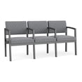 thumbnail image 1 of Lenox Steel Reception Waiting Room 3 Seats Chair / Charcoal Steel / Gray, 1 of 5
