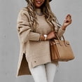thumbnail image 4 of Aqestyerly Chandails à Col Montant pour Femmes Mode Femmes Couleur Unie Manches Longues Chandail Col Rond Chemise Chandail Hauts HWRETIE, 4 of 7