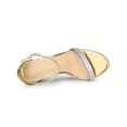 thumbnail image 4 of BLISSFUL STEP Sandales pour Femmes à Strass à Talon Épais avec Bride à la Cheville à Bout Ouvert Chaussures de Soirée Or 7, 4 of 7