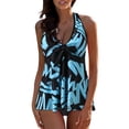 thumbnail image 3 of High Waist Swimsuit Swimming Suit Tank Tops And Shorts With Bottom Ruffle Lace Up Plus Size, 3 of 8