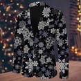 thumbnail image 2 of Men Christmas Snowflake Santa Suite Men Printed Pocket Lapel Button Tuxedo Jacket Suit Jacket Suit 3 Piece Suit Men 3 Piece Tuxedo for Men Suits for Young Men, 2 of 5
