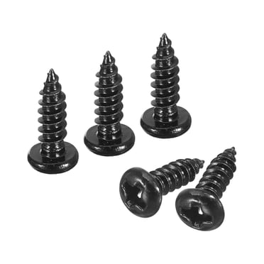 Unique Bargains 3mm x 10mm Phillips Pan Head Self-tapping Screw, 100pcs - 304 Stainless Steel Round Head Wood Screw (Black)