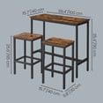 thumbnail image 3 of Dining Table Set, Bar Table and Chairs Set, Industrial, Rustic Brown and Black, 3 of 9