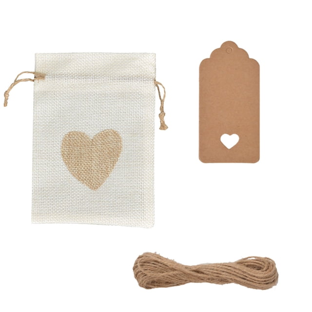 Vaidha 25 Pcs Love Linen Bag Set Wedding Gift Box Packaging Jewelry Storage