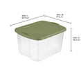 thumbnail image 2 of Sterilite 66 Liter EZ Carry, Clear Plastic Storage Bin with Full-Grip Handles and Green Lid, 6 Pk, 2 of 9