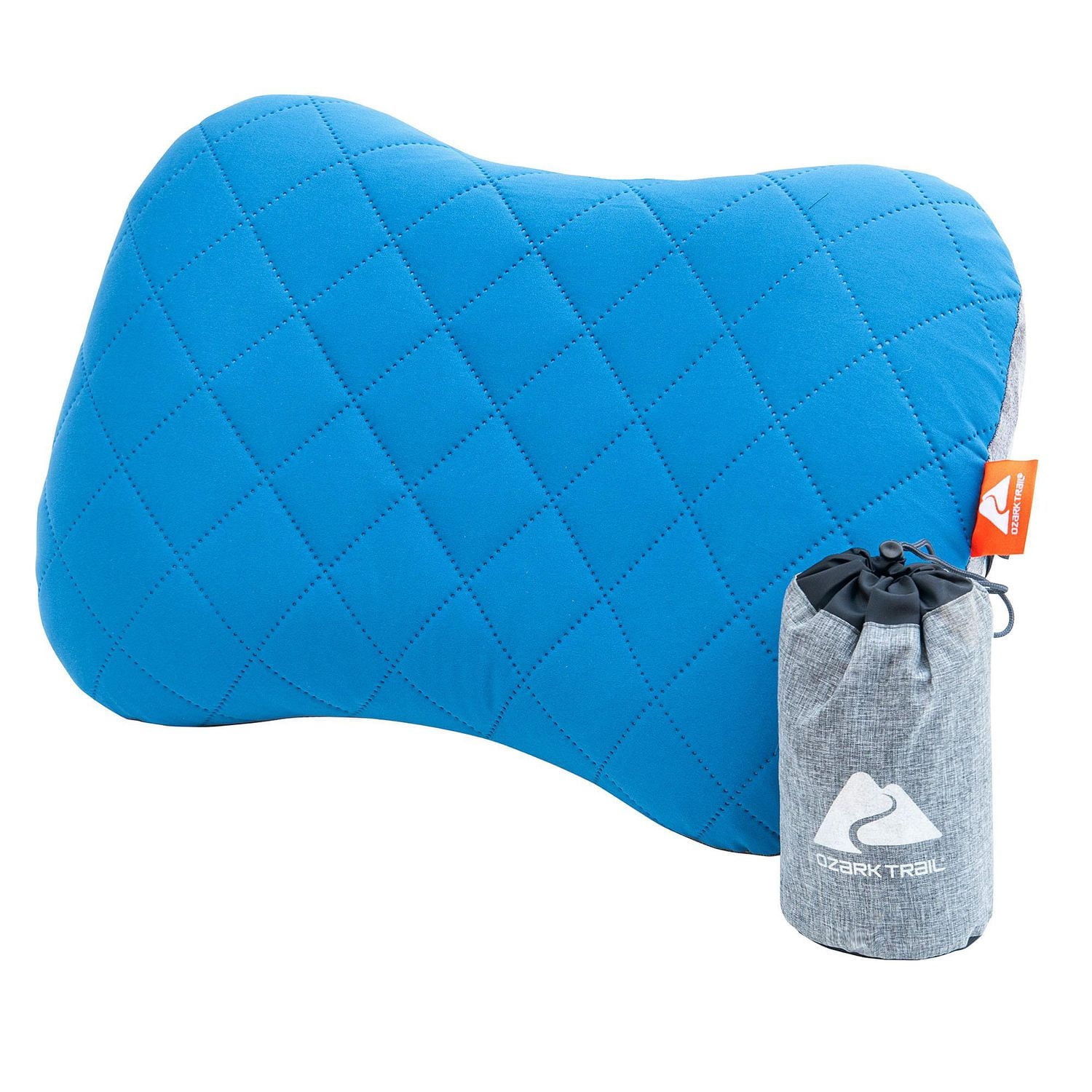 Ozark Trail , Air Pillow with Cover, Ultra-Light, Inflateable, Use Camping, Hiking or Travel, Suitable for All Ages, Carry Bag Included, Colour Blue.
