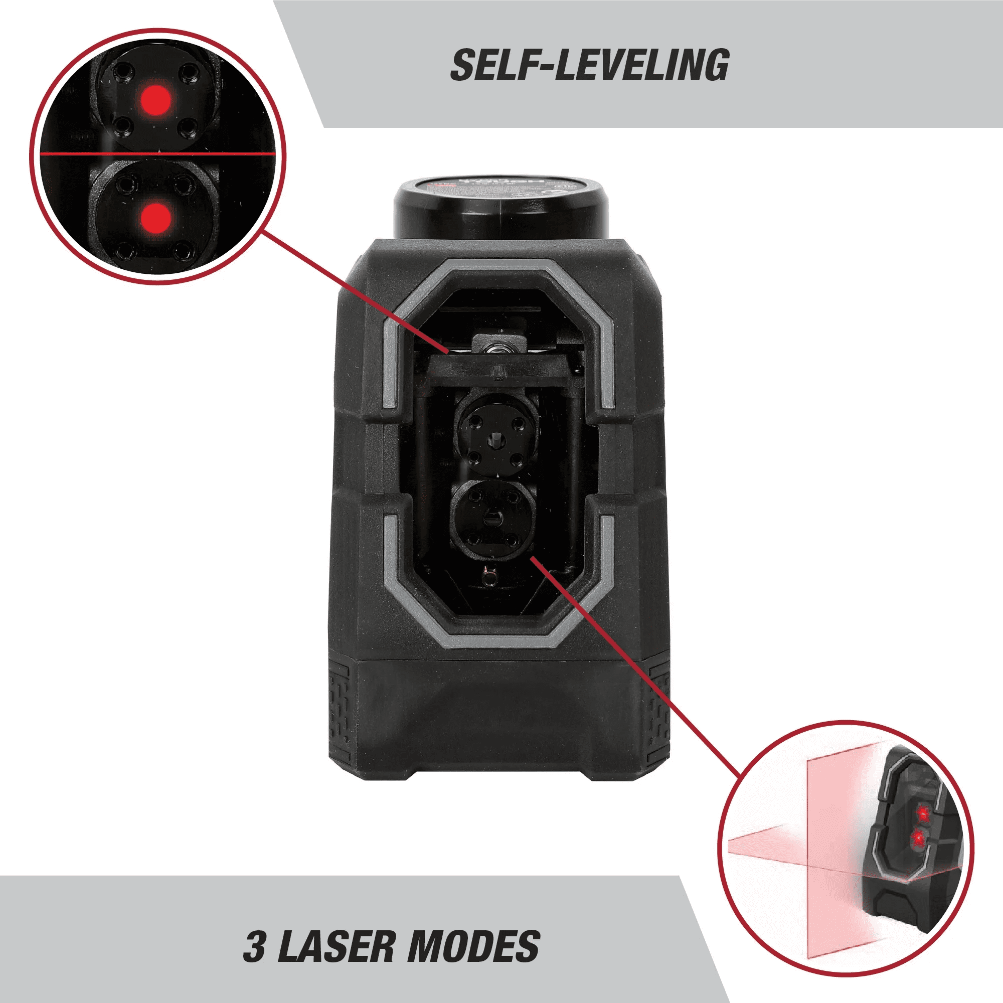 Hyper Tough 12V Laser Level, Cross-Line, Rechargeable, 1.5Ah