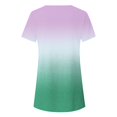 thumbnail image 5 of Pompotops Women Plus Size Button Printed Round Neck Short Sleeve Irregular T-shirt Blouse Tops, 5 of 5