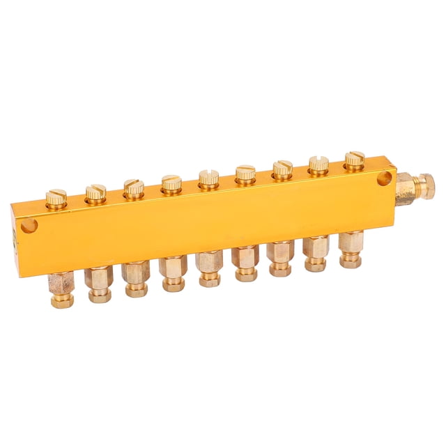 Séparateur d'Huile Réglable, Distributeur d'Huile Industriel en Laiton pour Système de Lubrification 1 Entrée 9 Sorties