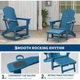 thumbnail image 2 of YUSAZENS Rocking Adirondack Chairs - Folding Rocking Chair with Footrest, Outdoor Chair with Retractable Ottoman and Cup Holder Blue, 2 of 8