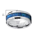 thumbnail image 4 of Men's 8MM Tungsten Carbide Wedding Band Ring With Blue Green Simulated Opal Inlay 8MM, 4 of 4