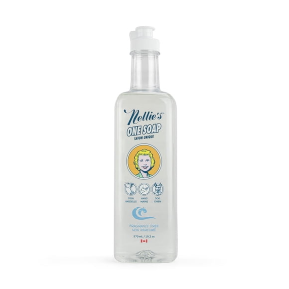 Nellie's One Soap, 570ml, Fragrance Free, Dish Soap, Hand Soap, Pet Shampoo