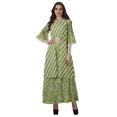 thumbnail image 1 of Moomaya Printed High Low Crop Top Kurti Palazzo Set Ethnic Indian Clothing Set For Womens, 1 of 8