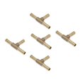 thumbnail image 4 of 5pcs Brass Barb Hose Fitting Tee Way Barbed Connector Fuel 6mm, 4 of 5
