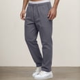 thumbnail image 1 of Men's Cargo Pants Versatile Solid Utility Trousers With Ample Pockets For Everyday Outdoor Work And Casual Wear, 1 of 4