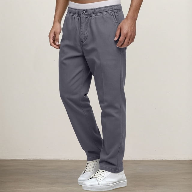 Men's Cargo Pants Versatile Solid Utility Trousers With Ample Pockets For Everyday Outdoor Work And Casual Wear