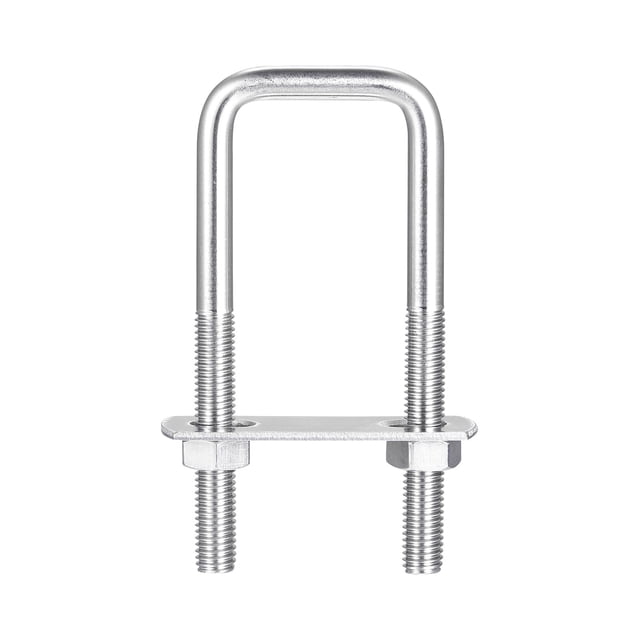 Unique Bargains Square U-Bolts 2 Sets 32mm Inner Width 100mm Length M8 304 Stainless Steel U Clamp Bolt