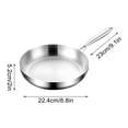thumbnail image 2 of Bwiyojiz 8.8x8.8x2" 304 Stainless Steel Frying Pan Three-layer Flat-bottomed Non-stick Uncoated Less Oily Kitchen Gift Pot Home, Gifts for Family, 2 of 6